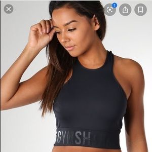 New gymshark serene black crop top S